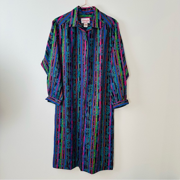 Vintage Henry Lee 90s Long Sleeved Midi Shirt Dress with Pockets made in USA - Picture 6 of 12